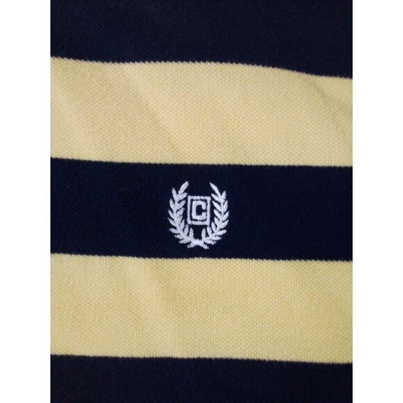 Men's Chaps Short Sleeve Yellow/Blue Stripes Size XL Polo Shirt - Picture 5 of 10